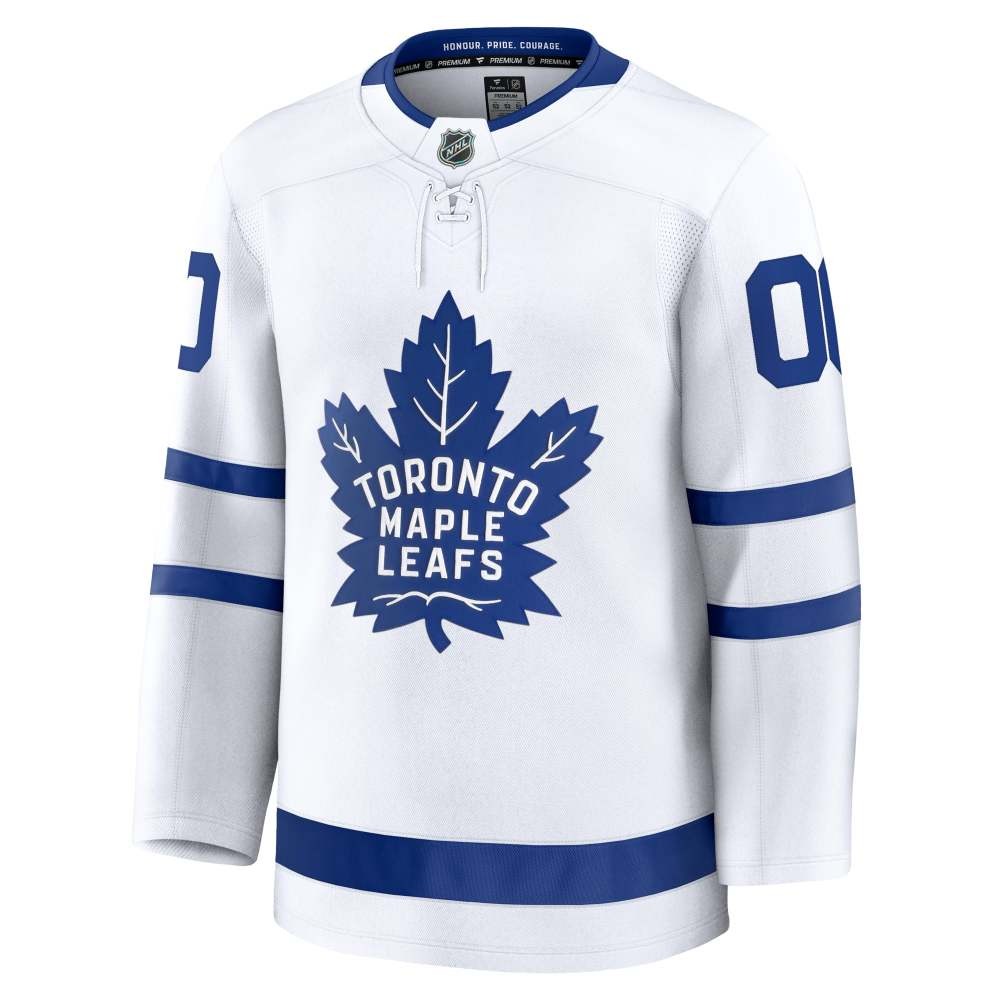 Toronto Maple Leafs Away Premium Custom Jersey White - back view