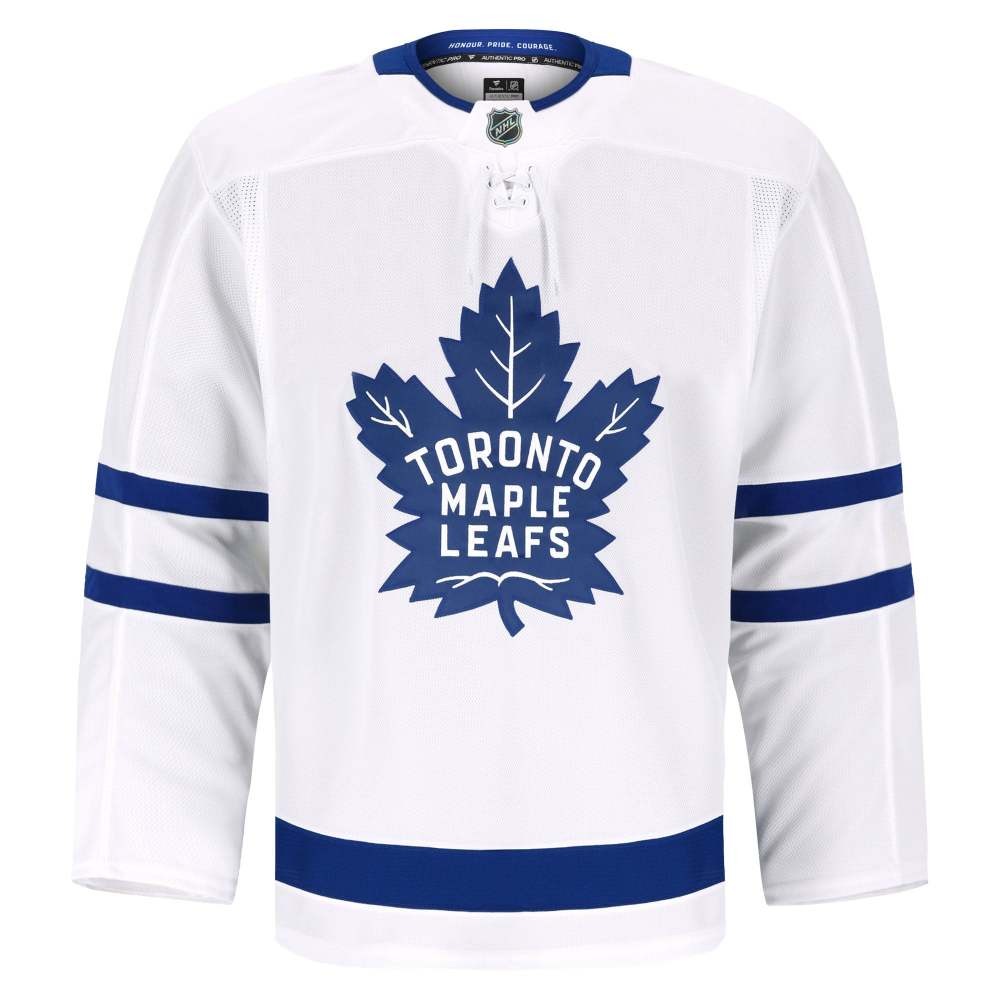 Toronto Maple Leafs Away Athletic Fit Pro Jersey White - back view