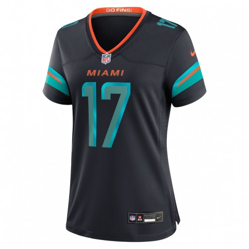 Jaylen Waddle Miami Dolphins Women's 2025 Rivalries Collection Game Jersey Pitch Blue - front view