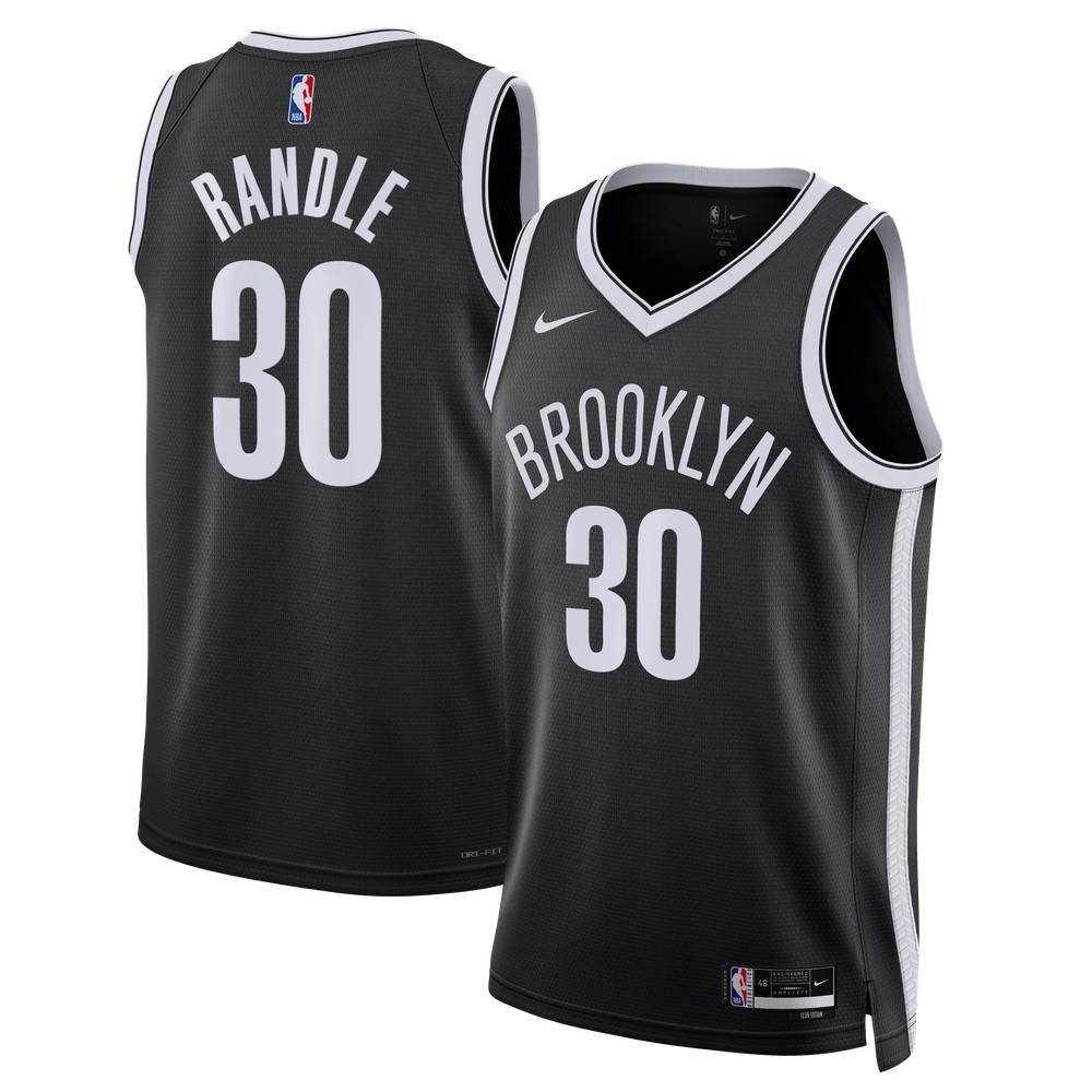 Julius Randle Brooklyn Nets Unisex Fan Jersey Icon Black - front and back view