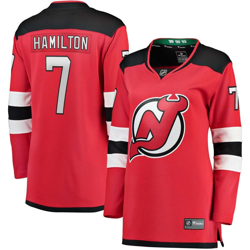 Dougie Hamilton New Jersey Devils Women's Breakaway Player Jersey Red - front and back view