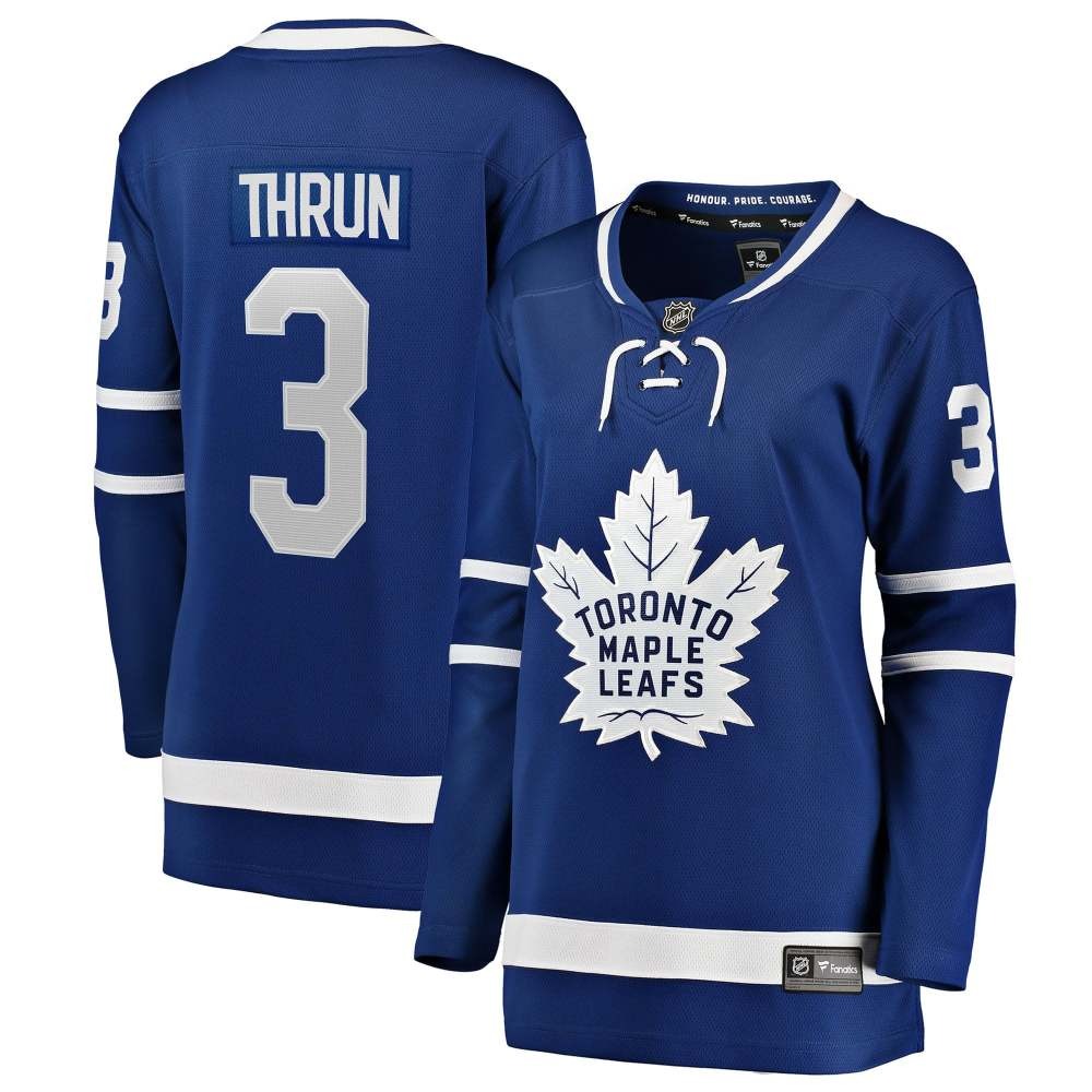 Henry Thrun Toronto Maple Leafs Women's Home Breakaway Jersey Blue - front and back view