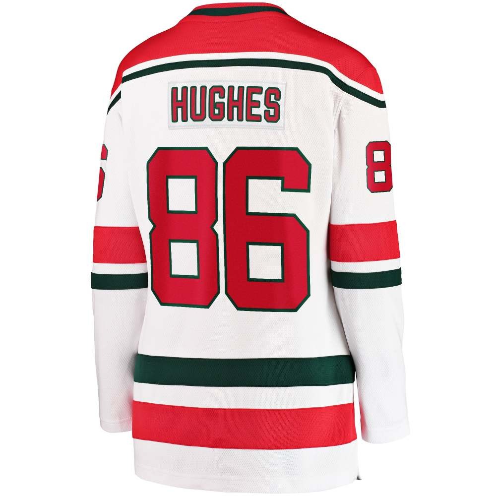 Jack Hughes New Jersey Devils Women's Alternate Breakaway Jersey White - detail view 1