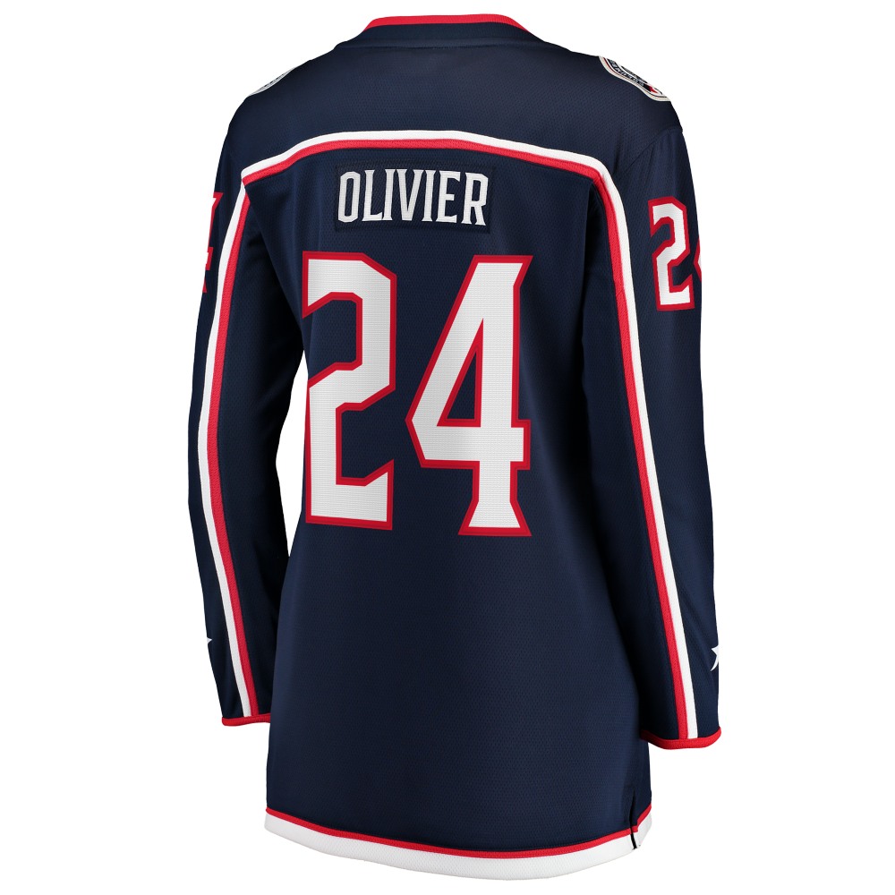 Mathieu Olivier Columbus Blue Jackets Women's Home Breakaway Jersey Navy - detail view 1