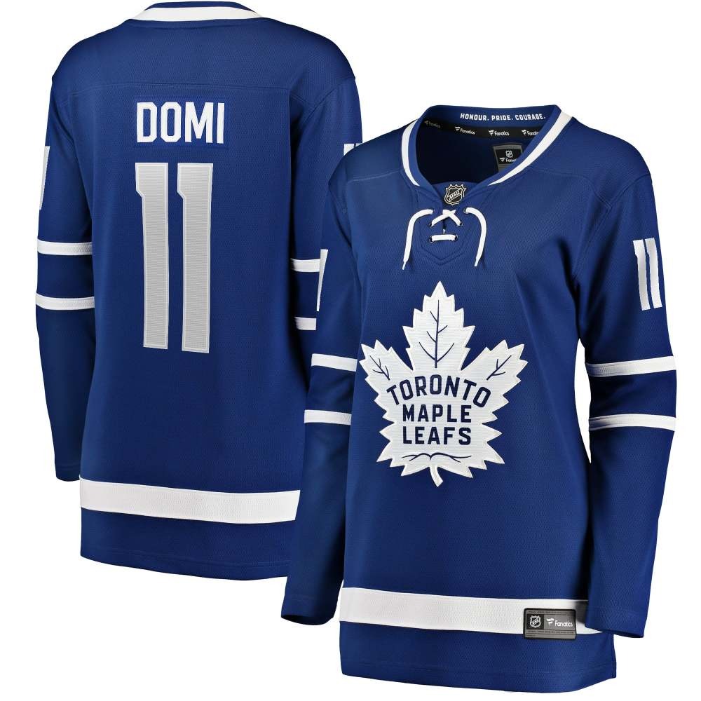 Max Domi Toronto Maple Leafs Women's Home Breakaway Player Jersey Blue - front and back view