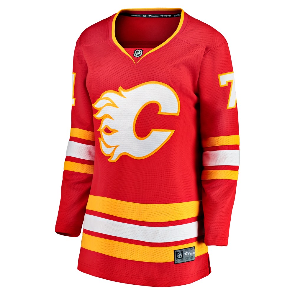 Simon Nemec Calgary Flames Women's Home Breakaway Jersey Red - back view