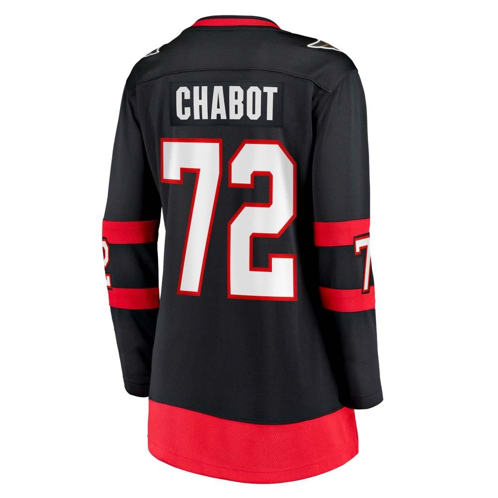 Thomas Chabot Ottawa Senators Women's Home Breakaway Jersey Black - detail view 1