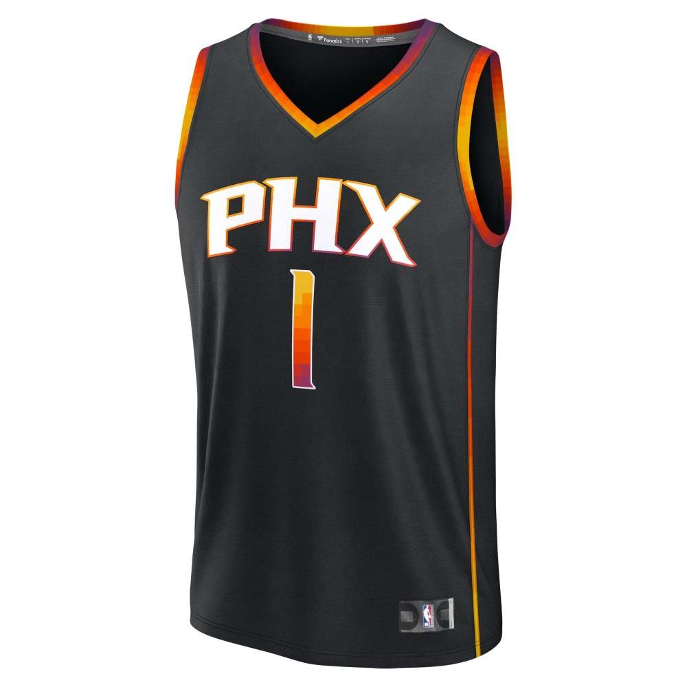 Devin Booker Phoenix Suns Youth Essential Fan Player Jersey Statement Black - back view
