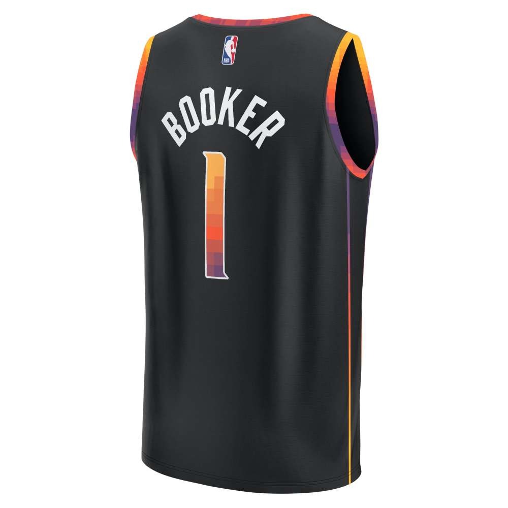Devin Booker Phoenix Suns Youth Essential Player Jersey Statement Black - detail view 1