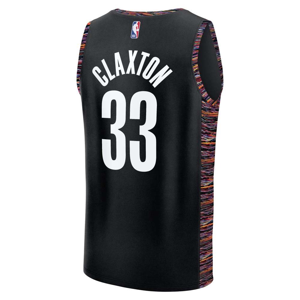 Nic Claxton Brooklyn Nets 2025/26 City Essential Jersey Black - detail view 1