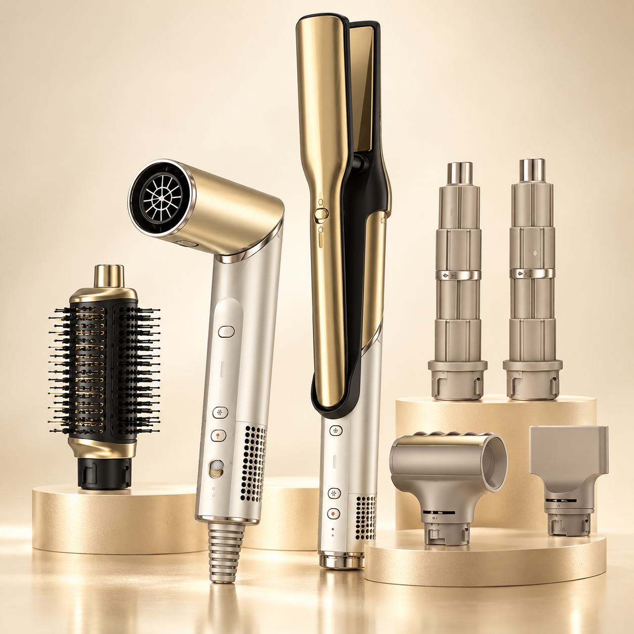 Glam 5-in-1 Air Styler & Straightener in Gold