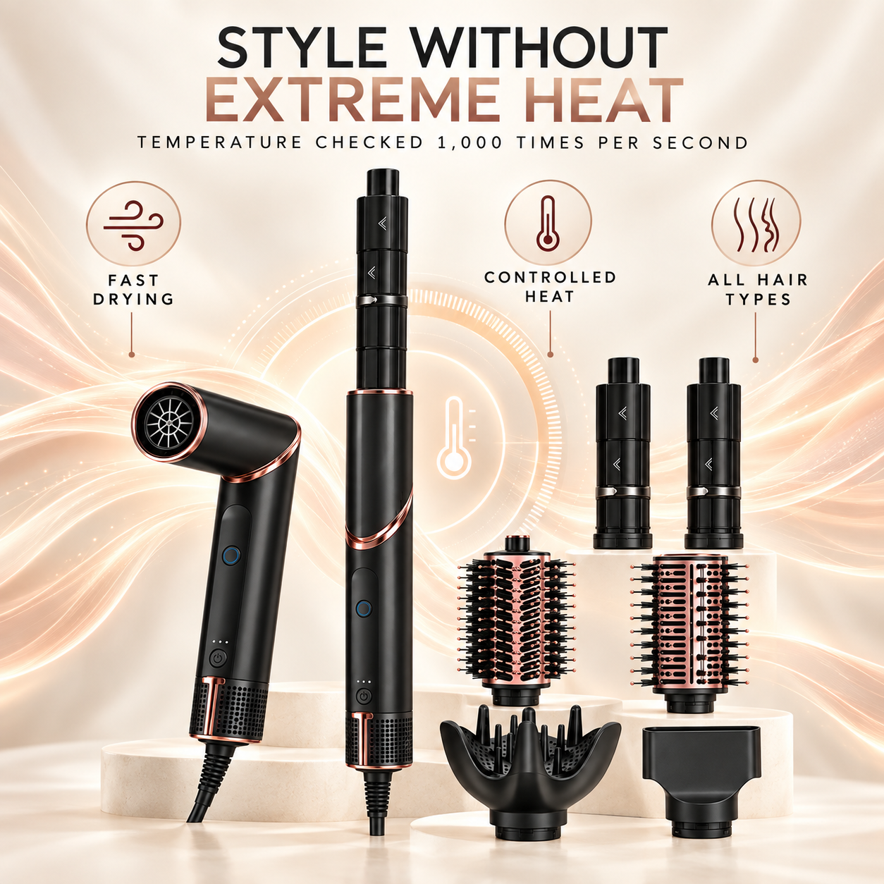 Controlled heat styling