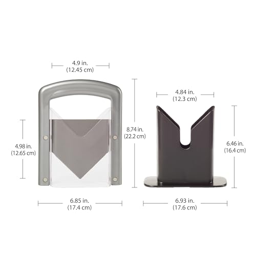 Hoan Bagel Biter Bagel Slicer and Cutter with Safety Shields - Guillotine Style Bagel Cutter Slicer for Large and Small Bagels, English Muffins, Buns, and Rolls - Compact, Dishwasher Safe
