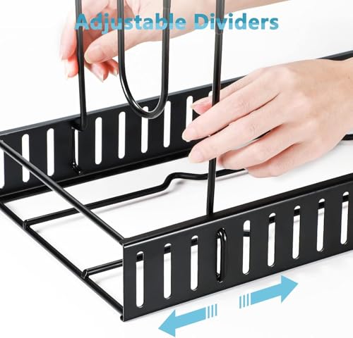 ORDORA Pots and Pans Organizer Under Cabinet 16.6", 8-Tier Adjustable Rack