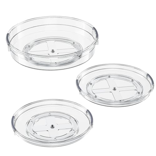 LAMU 3 Pack Lazy Susan Organizer Turntable for Cabinet, 9.25'' 10.6'' 12''