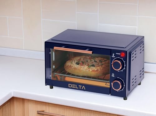 2 Slice Toaster Oven, Small Countertop Oven, Compact Mini Oven Fits 9” Pizza, with Timer & Temperature Control with Baking Tray & Rack for Kitchen, Dorm, Apartment, 750W