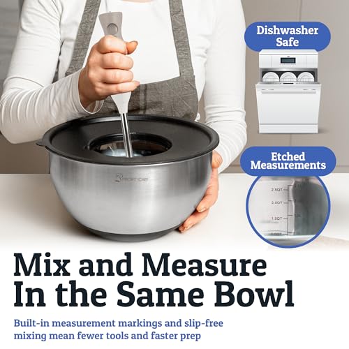 28pc Stainless Steel Mixing Bowls with Lids Set, 1.5-5 Qt, Black