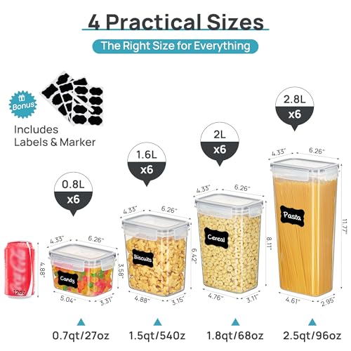 Vtopmart Airtight Food Storage Containers with Lids, 24 pcs, Gray