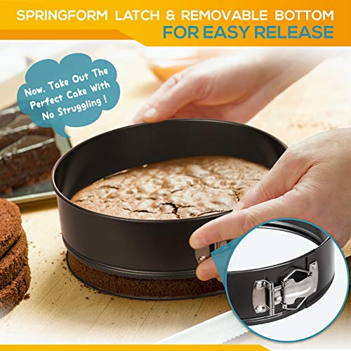 HIWARE Springform Pan Set of 3 Non-stick Leakproof Round Cake Pan Set Includes 3 Pieces 6" 8" 10"