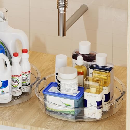 LAMU 3 Pack Lazy Susan Organizer Turntable for Cabinet, 9.25'' 10.6'' 12''