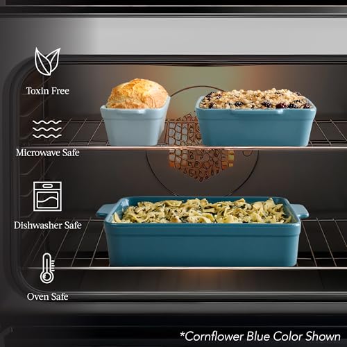 Best Choice Products 3-Piece Ceramic Casserole Baking Dish Set Pink