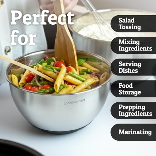 28pc Stainless Steel Mixing Bowls with Lids Set, 1.5-5 Qt, Black