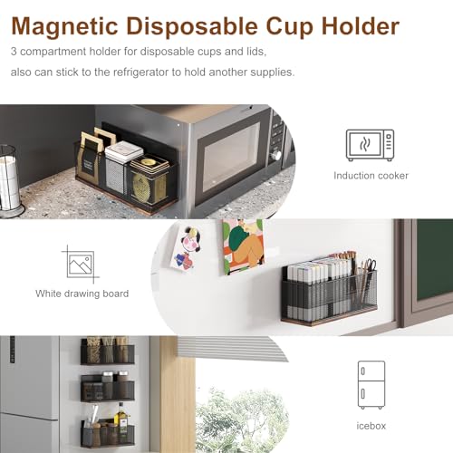TQVAI K Cup Holder - 60 Capsule Capacity 2 Tier Sliding Pods Storage Drawer with Disposable Cups & Lids Holder, Coffee Bar Station Organizer for Countertop, Black