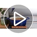 Nuovva Enamelled Cast Iron Dutch Oven Pot with Lid-6.4 Quart Non Stick Casserole Pot-Heavy Duty & Oven Safe up to 500° F for Bread Baking, Braising, Stews, Roasting - 28cm Dark Blue