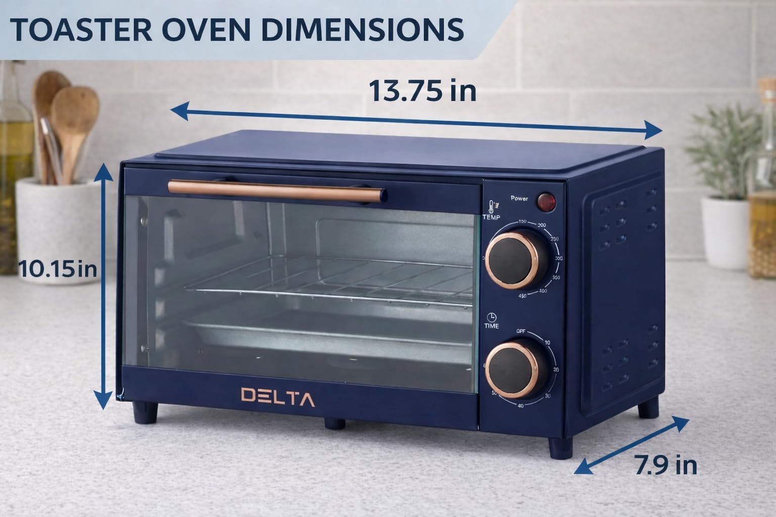 2 Slice Toaster Oven, Small Countertop Oven, Compact Mini Oven Fits 9” Pizza, with Timer & Temperature Control with Baking Tray & Rack for Kitchen, Dorm, Apartment, 750W
