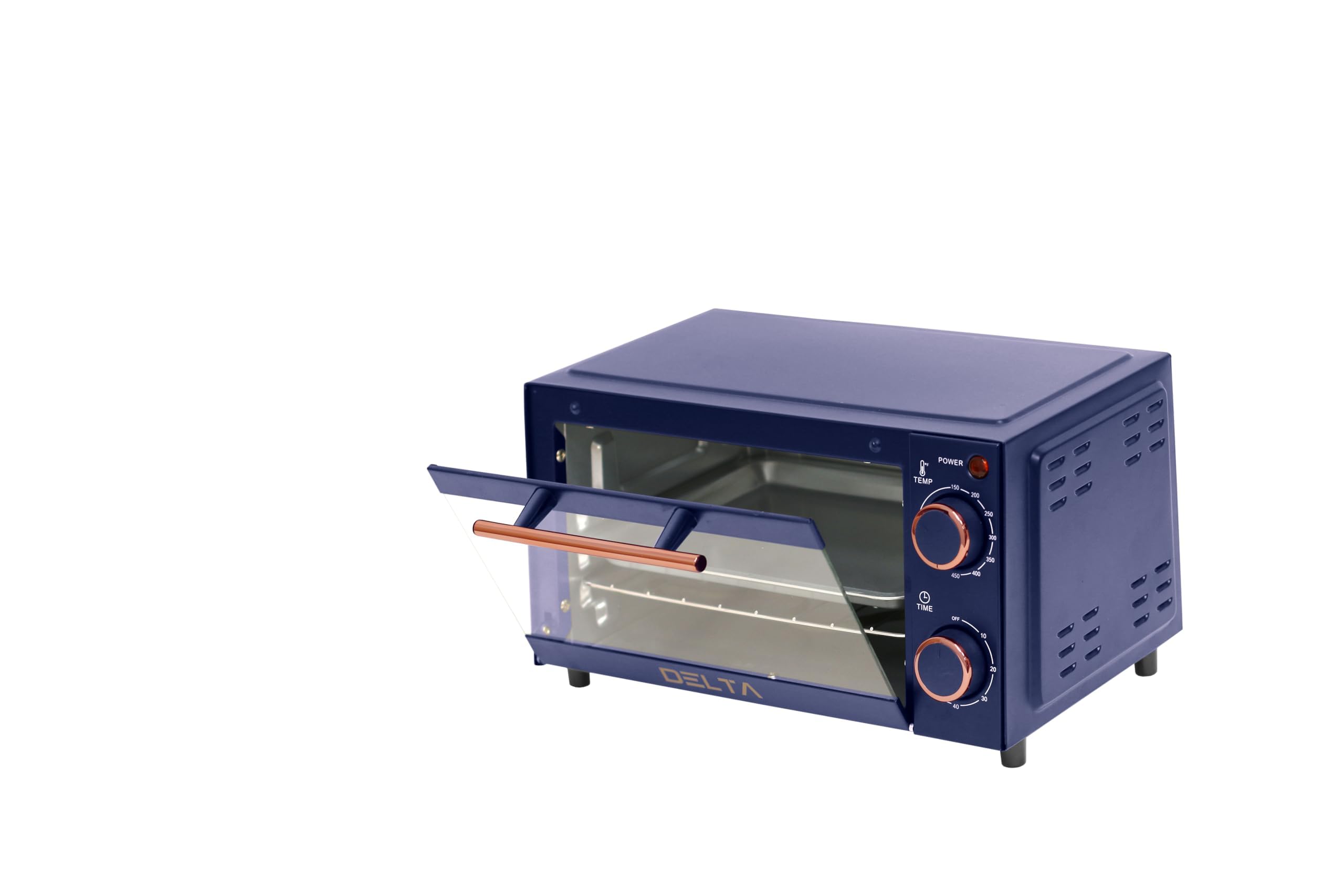 2 Slice Toaster Oven, Small Countertop Oven, Compact Mini Oven Fits 9” Pizza, with Timer & Temperature Control with Baking Tray & Rack for Kitchen, Dorm, Apartment, 750W