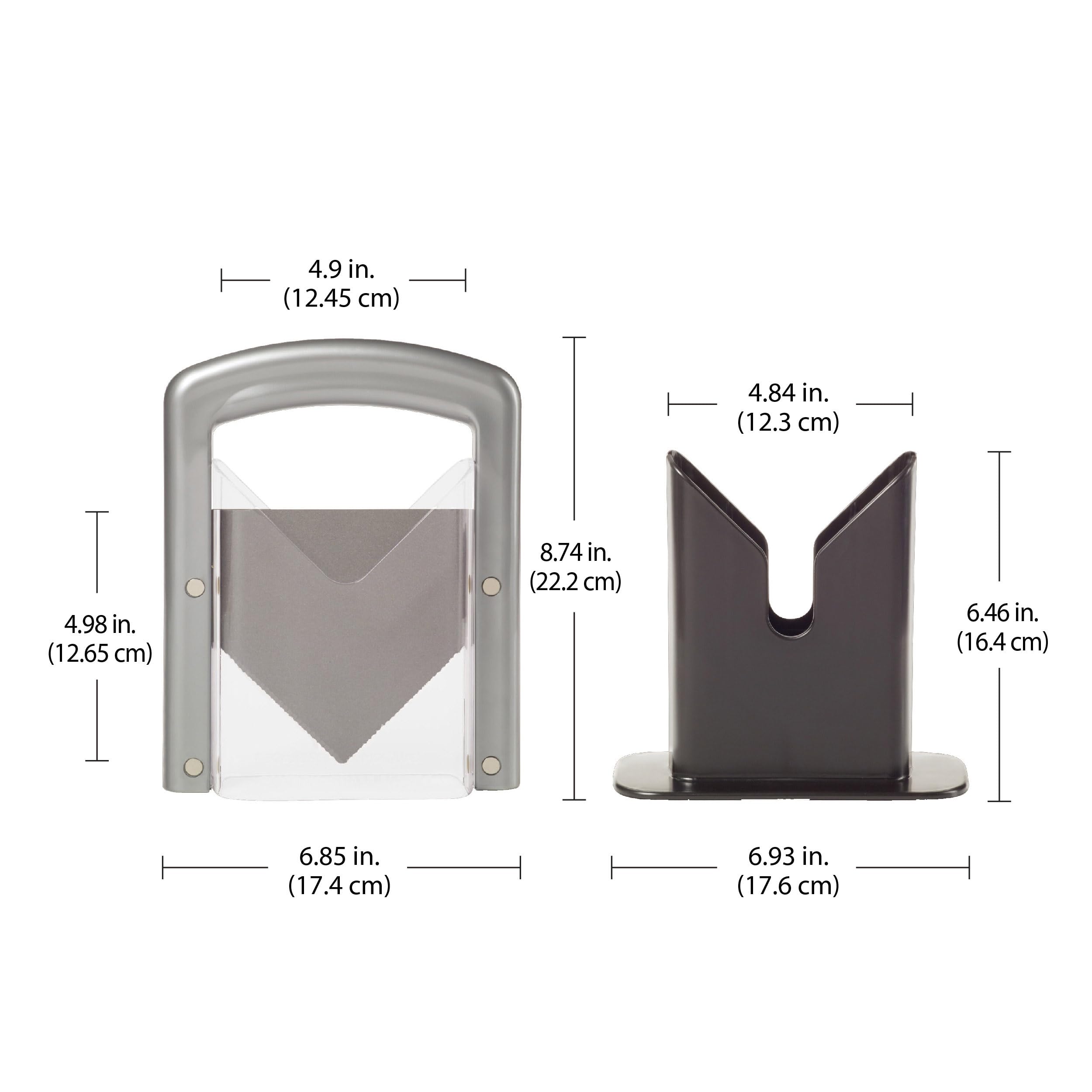 Hoan Bagel Biter Bagel Slicer and Cutter with Safety Shields - Guillotine Style Bagel Cutter Slicer for Large and Small Bagels, English Muffins, Buns, and Rolls - Compact, Dishwasher Safe