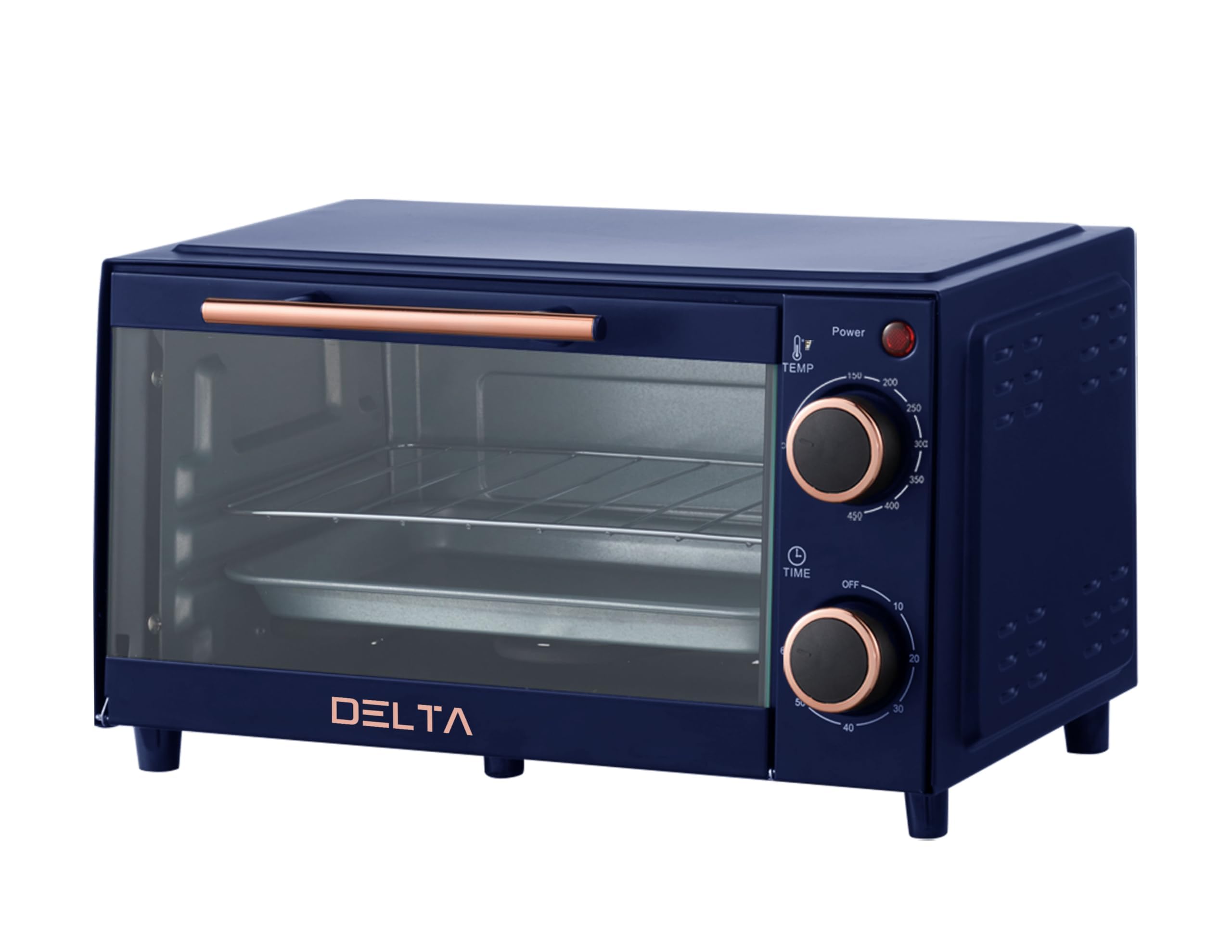 2 Slice Toaster Oven, Small Countertop Oven, Compact Mini Oven Fits 9” Pizza, with Timer & Temperature Control with Baking Tray & Rack for Kitchen, Dorm, Apartment, 750W