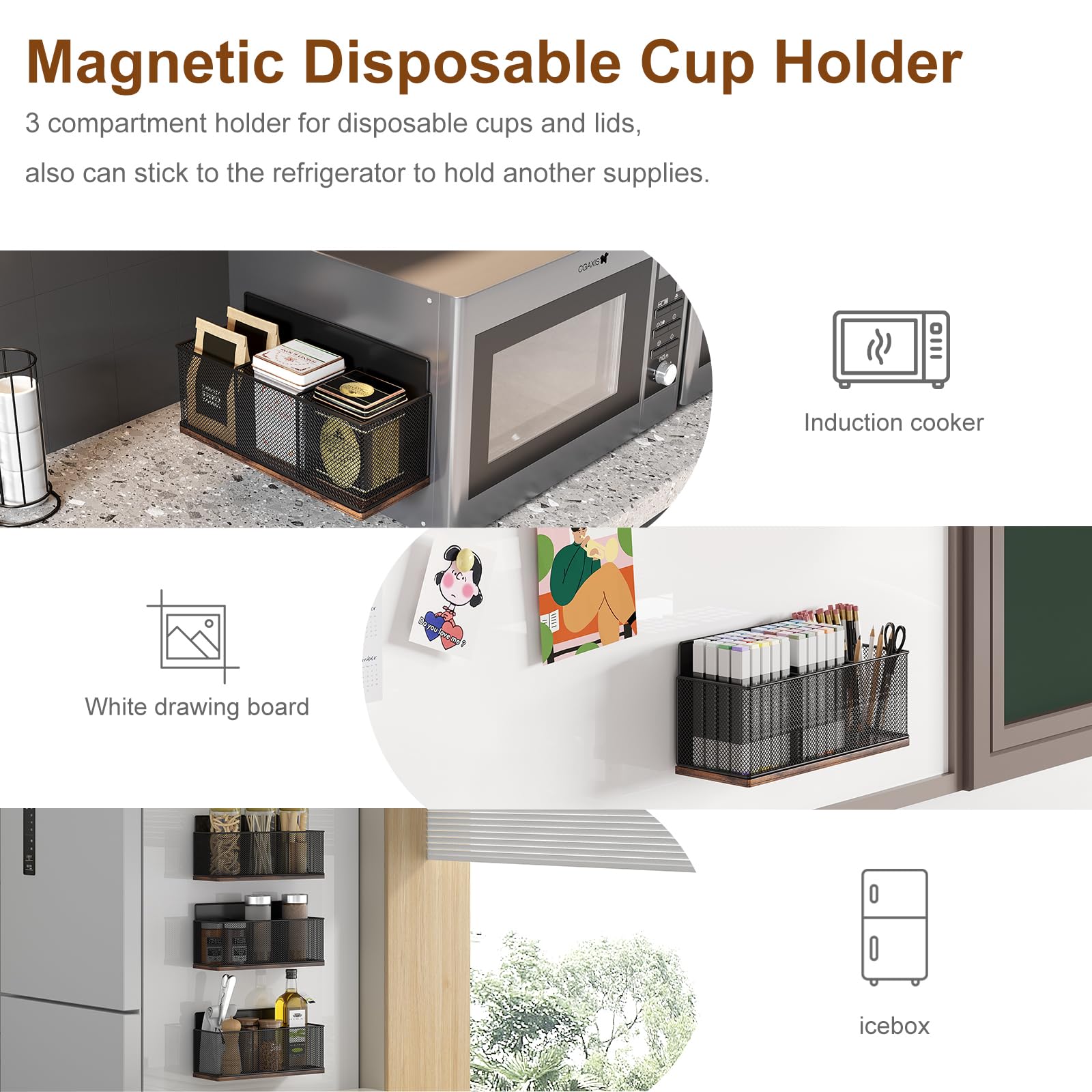 TQVAI K Cup Holder - 60 Capsule Capacity 2 Tier Sliding Pods Storage Drawer with Disposable Cups & Lids Holder, Coffee Bar Station Organizer for Countertop, Black