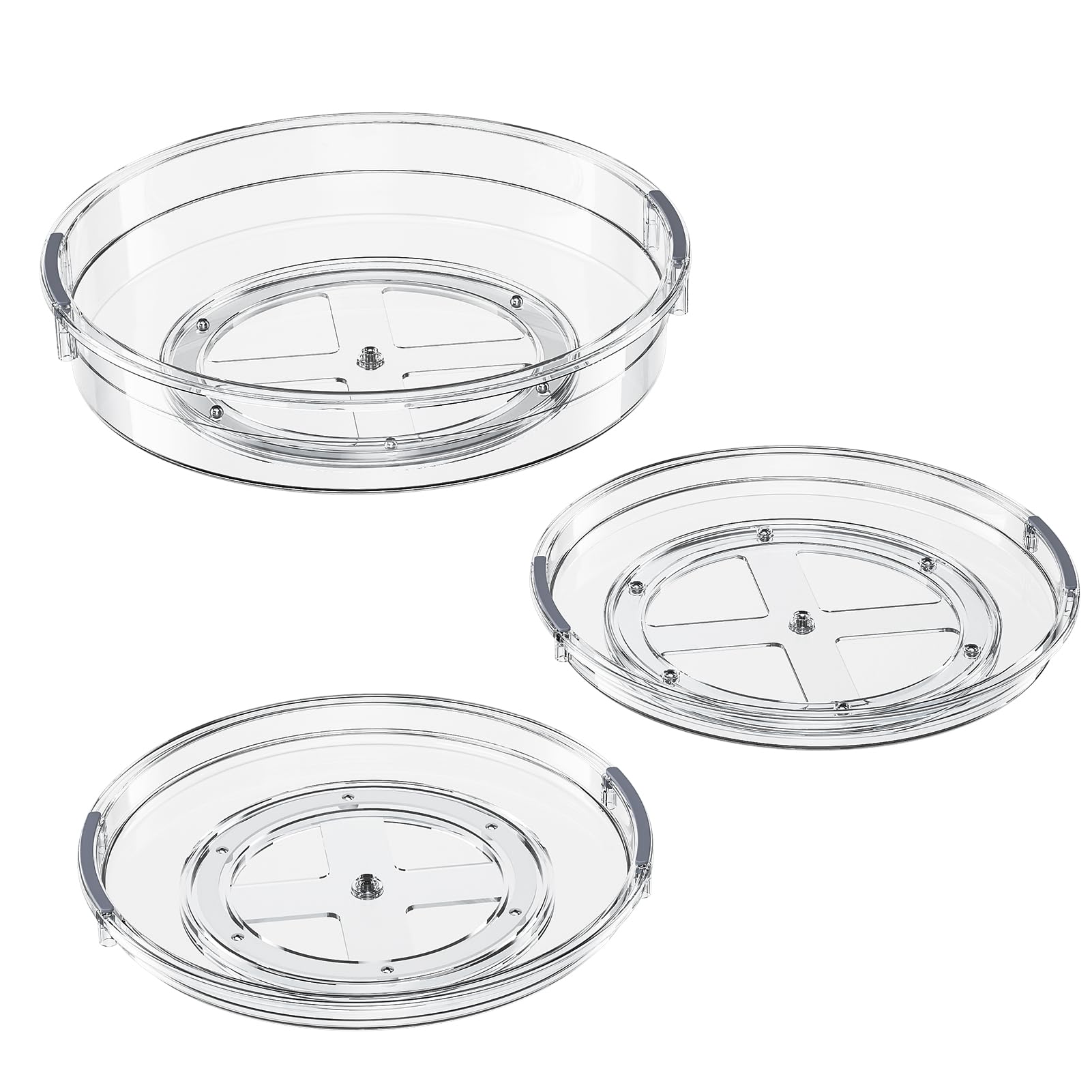 LAMU 3 Pack Lazy Susan Organizer Turntable for Cabinet, 9.25'' 10.6'' 12''