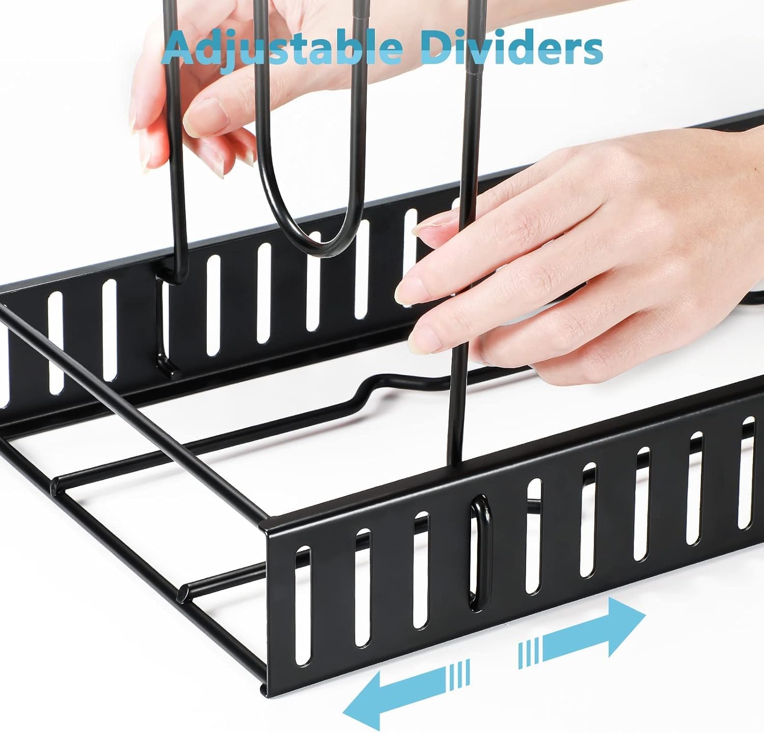 ORDORA Pots and Pans Organizer Under Cabinet 16.6", 8-Tier Adjustable Rack
