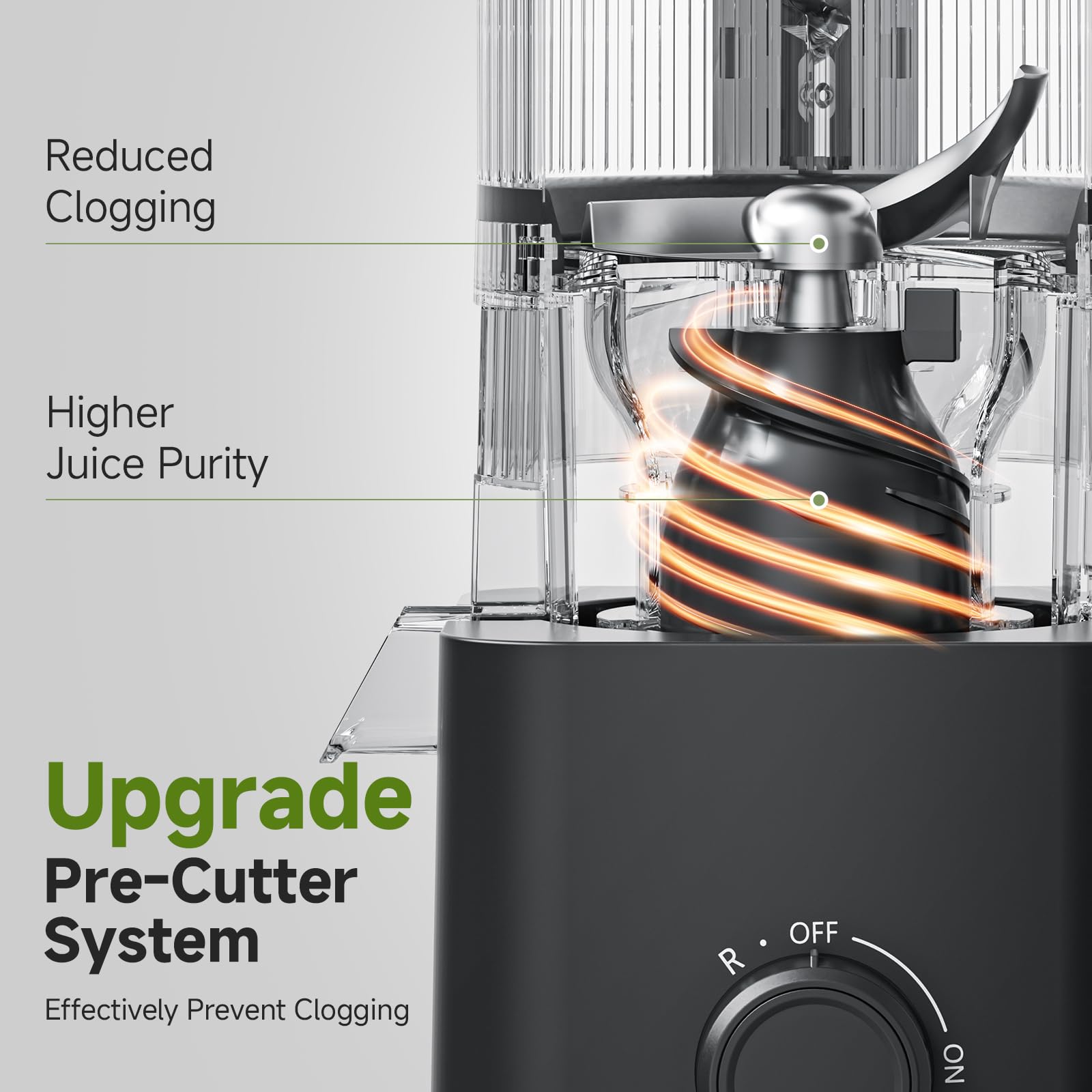 3-IN-1 Cold Press Juicer for Juice, Nut Milk & Sorbet - Self Feeding Juicer Machines with Pre-Cut Blade, 6.5"&100oz Extra Large Chute Fits Whole Fruits & Vegetables, High Yield, Easy Clean