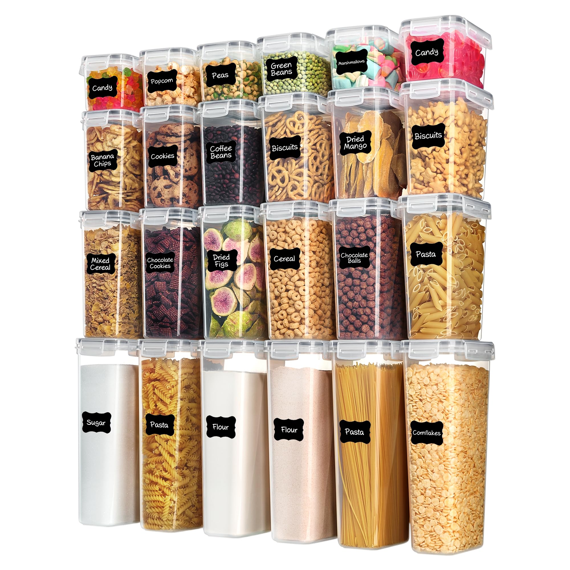 Vtopmart Airtight Food Storage Containers with Lids, 24 pcs, Gray