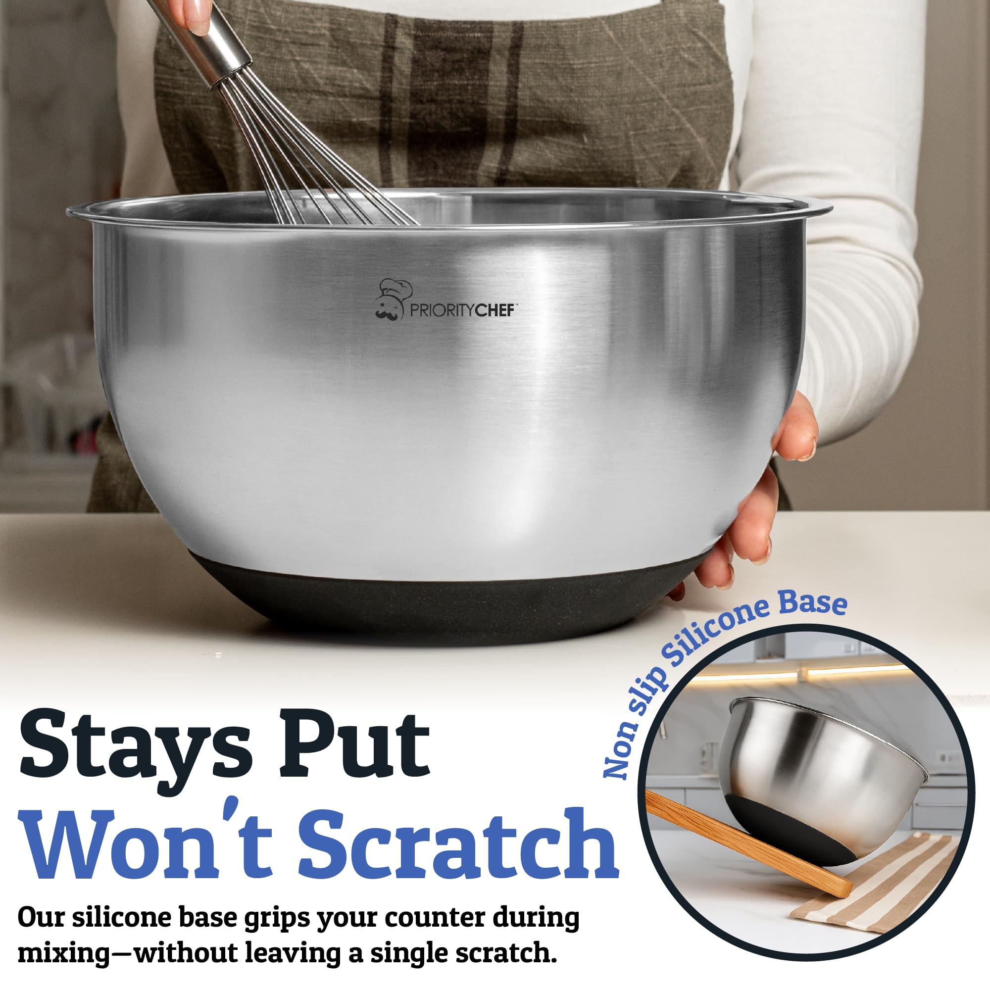 28pc Stainless Steel Mixing Bowls with Lids Set, 1.5-5 Qt, Black