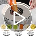 Umite Chef Mixing Bowls with Airtight Lids Set, 8PCS Stainless Steel Nesting Bowls with Grater Attachments, Non-Slip Bottoms, 5, 4, 3.5, 2, 1.5QT for Mixing & Serving
