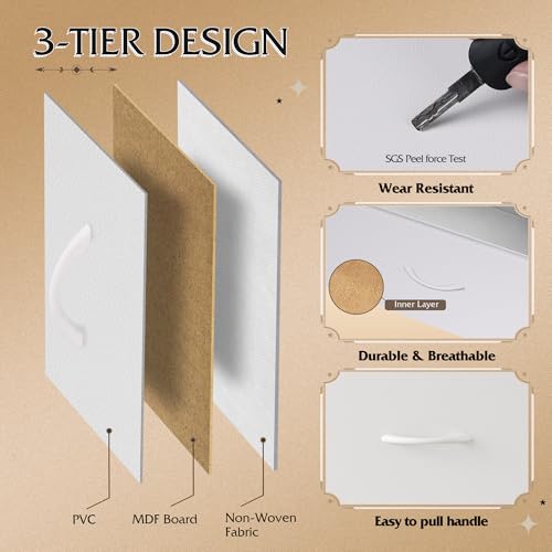 WLIVE 8 Drawer White Fabric Dresser for Bedroom, Tall Storage Tower