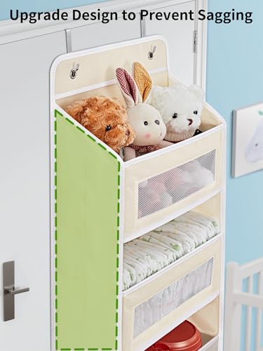 JARLINK Over the Door Organizer for Bedroom, Pantry Bathroom, 5 Shelf Beige