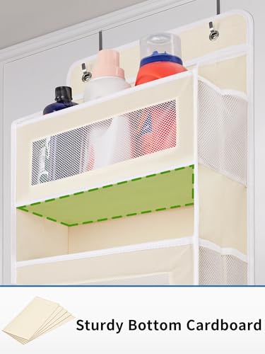 JARLINK Over the Door Organizer for Bedroom, Pantry Bathroom, 5 Shelf Beige