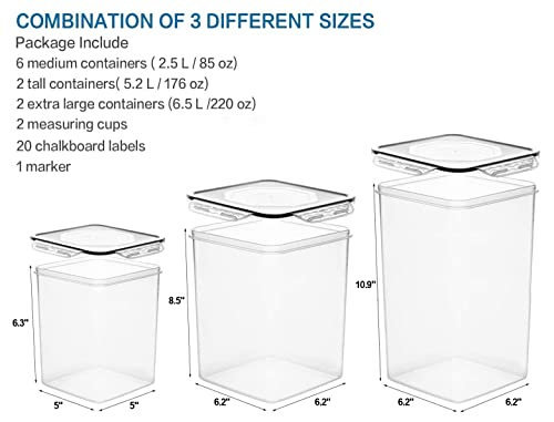 VERONES Large Tall Airtight Food Storage Containers, 10 PACK Containers Set