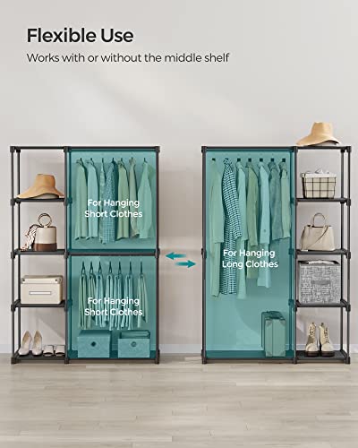 SONGMICS Portable Closet, Storage Organizer, 48.8 x 16.9 x 71.7 Inches