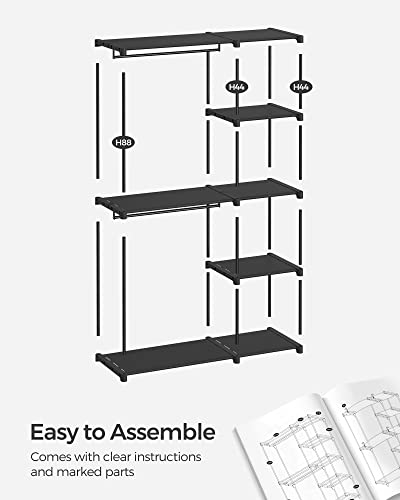 SONGMICS Portable Closet, Storage Organizer, 48.8 x 16.9 x 71.7 Inches