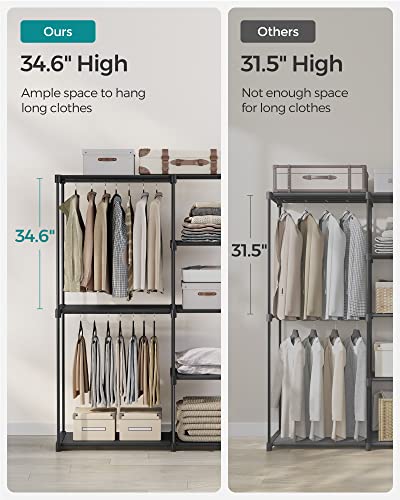 SONGMICS Portable Closet, Storage Organizer, 48.8 x 16.9 x 71.7 Inches