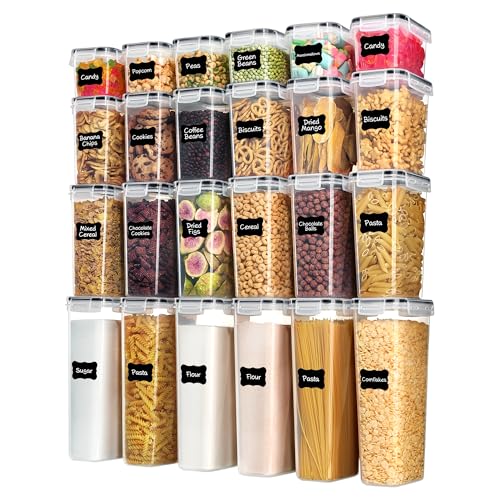 Vtopmart Airtight Food Storage Containers with Lids, 24 pcs, Black