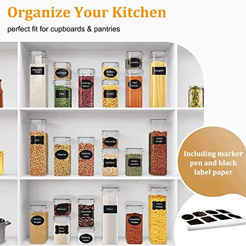 42pcs Airtight Containers, Clear Stackable Dry Food Storage