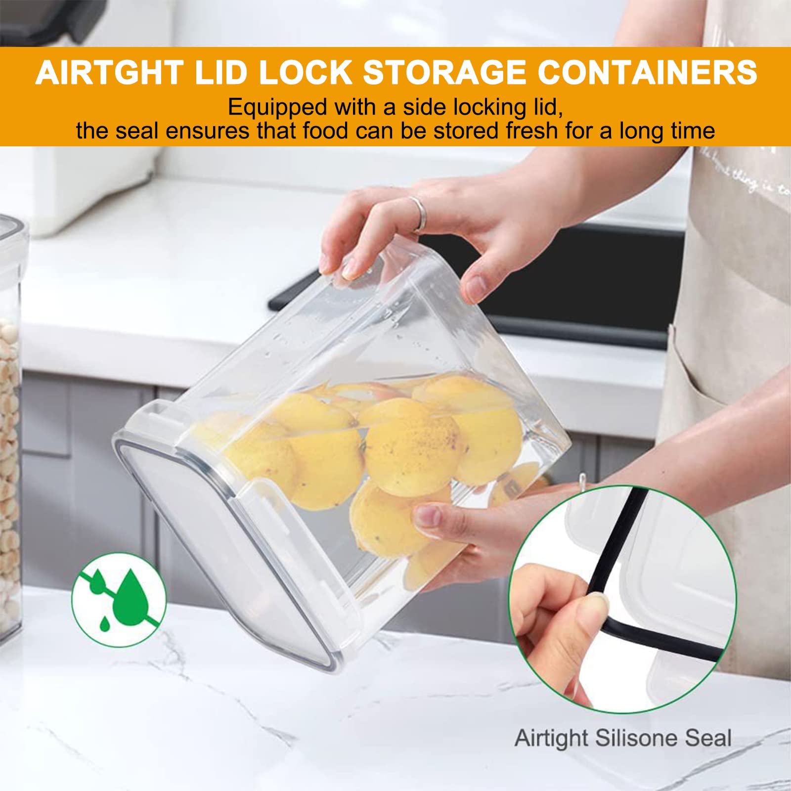42pcs Airtight Containers, Clear Stackable Dry Food Storage