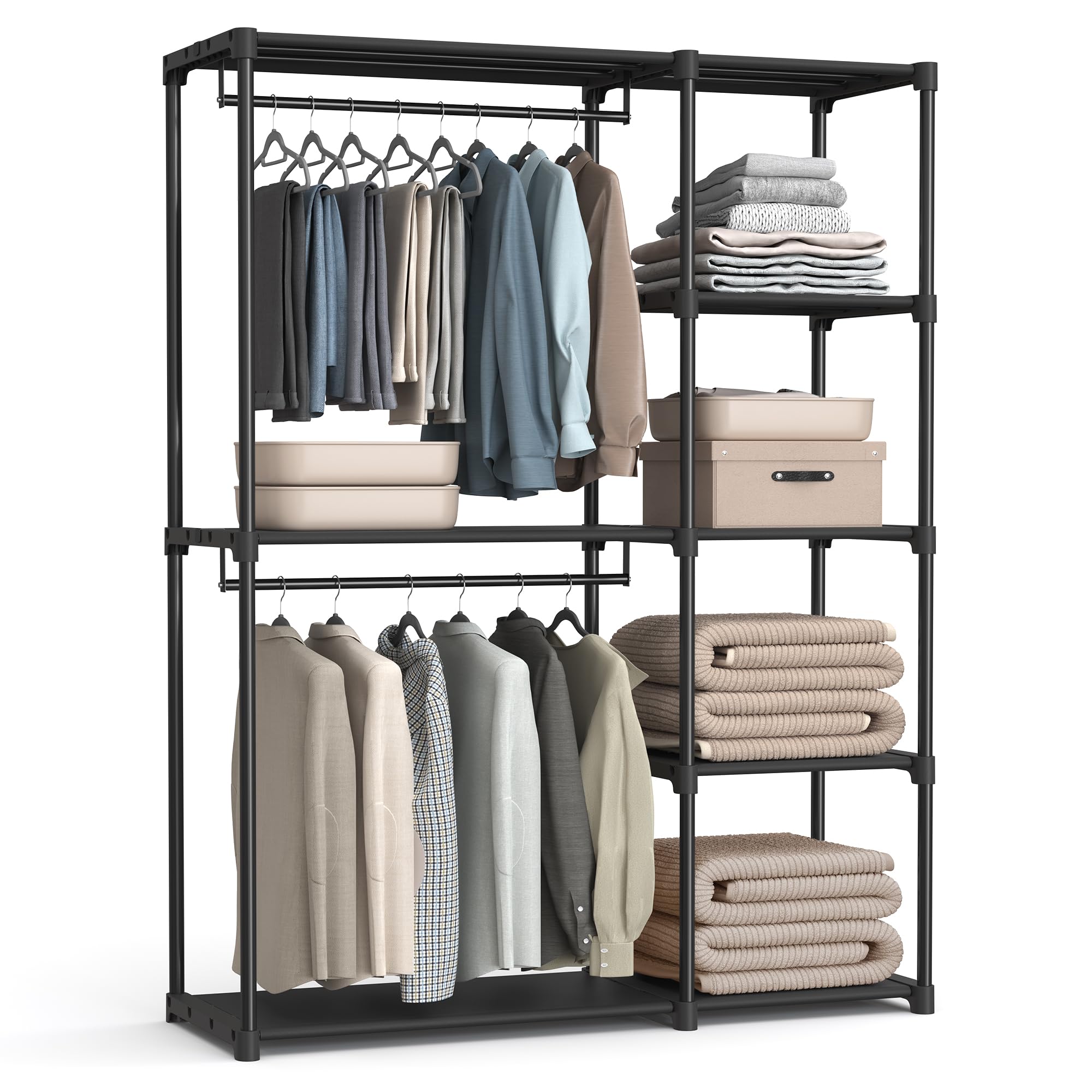 SONGMICS Portable Closet, Storage Organizer, 48.8 x 16.9 x 71.7 Inches